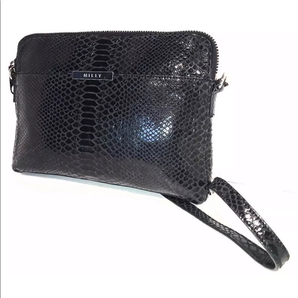 Milly Handbags - Milly Snakeskin Print Clutch / Crossbody Bag